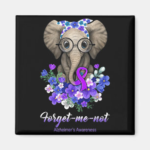 Vergeet-mij-niet alzheimer bewustzijn olifant bloe magneet