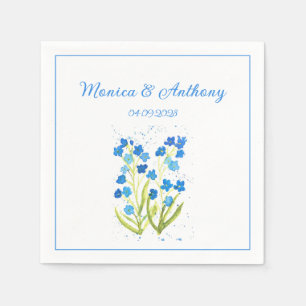 Vergeet-mij-niet Blauwe Bloemen Elegante Trouw Servet