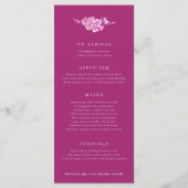 Vergeet-mij-niet hart roze witte trouwmenu's menu (Achterkant)