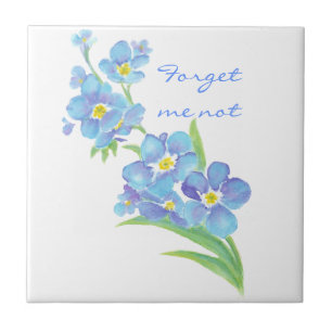 "Vergeet mij niet", Waterverf Flower Garden Tegeltje