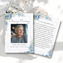 Vergeet-mij-nietbloemen Foto Gebedskaarten