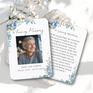 Vergeet-mij-nietbloemen Foto-gebetskaarten Visitekaartje