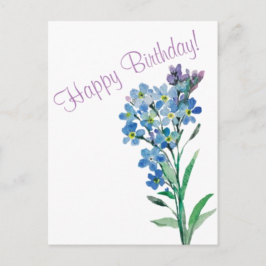 Vergeet-mij-nietje ansichtkaart briefkaart (Voorkant)