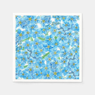 Vergeet-mij-nietje aquarel servet