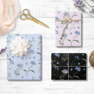 Vergeet-mij-nietje Blauwe Bloemige Waterverf Bloem Inpakpapier Vel