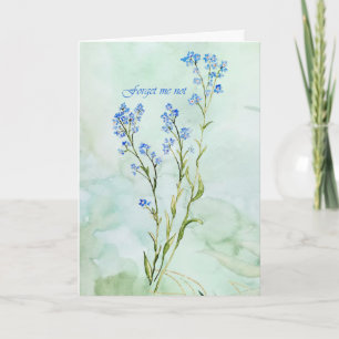 Vergeet-mij-nietje op maat gemaakte waterverf tuin kaart