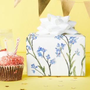 Vergeet-mij-nietje op maat geschilderde waterverf cadeaupapier