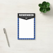 Vergeet niet - Blue Buffalo Check Monogrammed Post-it® Notes (Kantoor)