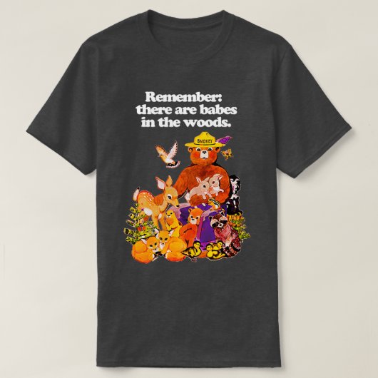 Vergeet niet dat er blokjes in de bossen zitten t-shirt (Design voorkant)