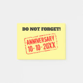Vergeet niet dat je huwelijksverjaardagsdatum aang post-it® notes (Voorkant)