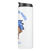 Vergeet niet gelukkig te zijn thermosbeker (Geroteerd rechts)