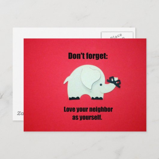 Vergeet niet: hou van je buurman als jezelf briefkaart (Voorkant / Achterkant)