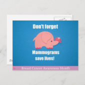 Vergeet niet, Mammogrammen redden levens! Briefkaart (Voorkant / Achterkant)