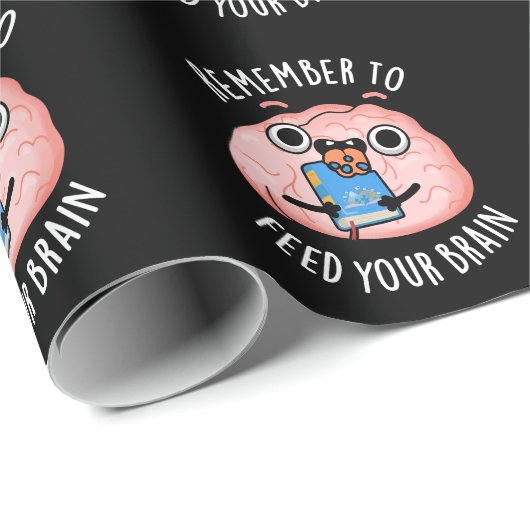 Vergeet niet om je hersenen anatomie pun donker BG Cadeaupapier (Rol Hoek)