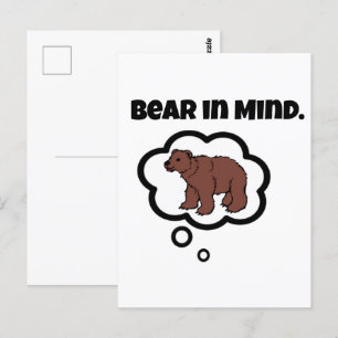 Vergeet niet om te Beren in Mind Funny Pun Cartoon Briefkaart