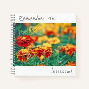Vergeet niet te bloeien Marigold Bloemen Notitiebo Notitieboek