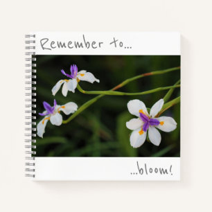 Vergeet niet te bloeien Wild Iris Bloemen Notitieb Notitieboek
