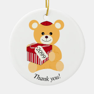 Vergeet niet te zeggen: "Dank je!" Knuffel Beer Keramisch Ornament