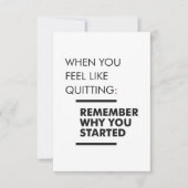 Vergeet niet waarom u bent begonnen - Inspirerend RSVP Kaartje (Voorkant)