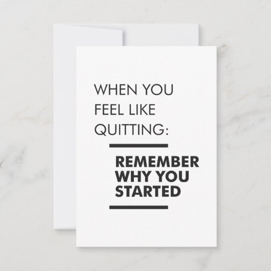 Vergeet niet waarom u bent begonnen - Inspirerend RSVP Kaartje (Voorkant)