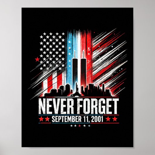 Vergeet nooit 11 september 2001 Memorial Day Ameri Poster (Voorkant)