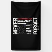 Vergeet nooit 11 september 2001 Memorial Day Spandoek (Verticaal)