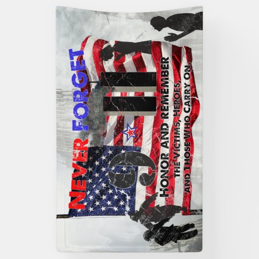 Vergeet nooit 11 september spandoek (Verticaal)