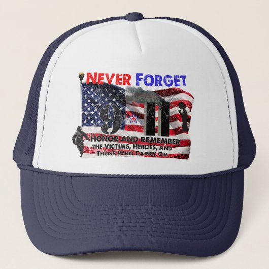 Vergeet nooit 11 september trucker pet (Voorkant)