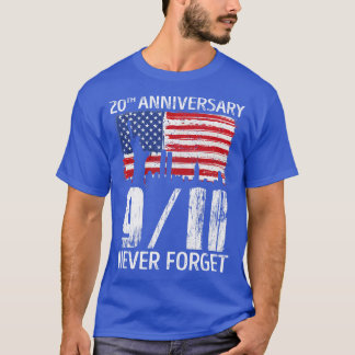 Vergeet nooit 911 20e Jubileum patriotdag 2021 T-shirt