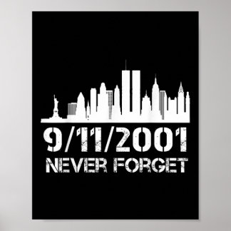 Vergeet nooit 911 21e verjaardag patriotmonument poster