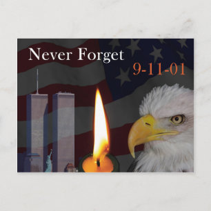 Vergeet nooit 9-11-01 briefkaart