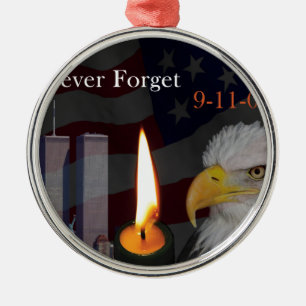Vergeet nooit 9-11-01 metalen ornament
