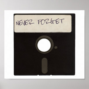 Vergeet nooit computerdiskettes poster