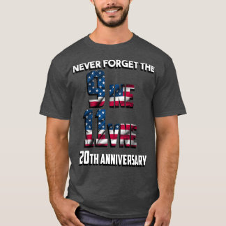 vergeet nooit de 9 11 - jarige verjaardag t-shirt