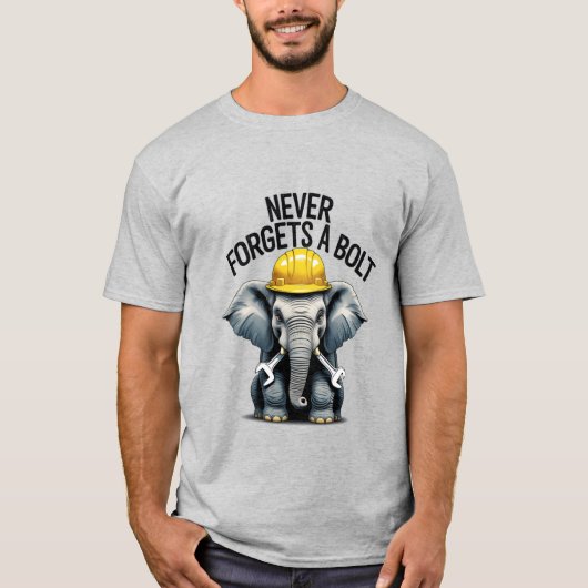 Vergeet nooit een bout - Elephant Engineer T-shirt (Voorkant)