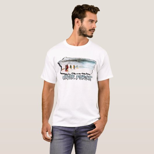 Vergeet nooit het spoor van tranen t-shirt (Voorkant volledig)