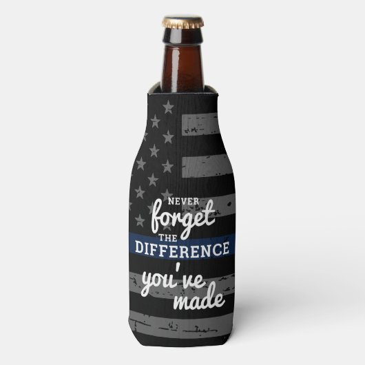 Vergeet nooit het verschil dat je de politie hebt  flesjeskoeler (Fles Voorkant)