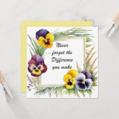 Vergeet nooit het verschil dat je maakt Floral Kaart (Voorkant / Achterkant in situ)