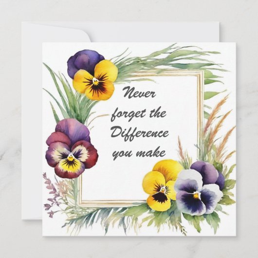 Vergeet nooit het verschil dat je maakt Floral Kaart (Voorkant)