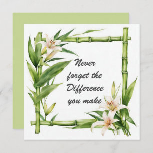 Vergeet nooit het verschil dat je maakt kaart