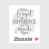 Vergeet nooit het verschil: Motivatie citaat Sticker (Vel)