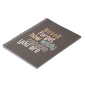 Vergeet nooit hoe willig je in staat bent notitieboek (Linkerzijde)