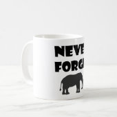 vergeet nooit klassieke mok (Voorkant links)