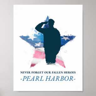 Vergeet nooit onze gestorven Heroes Pearl Harbour Poster