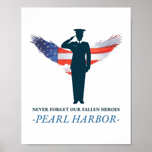 Vergeet nooit onze gestorven Heroes Pearl Harbour Poster