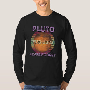 Vergeet nooit Pluto Retro Style Space Sciens T-shirt