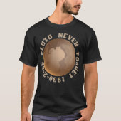 Vergeet nooit Pluto Space Graphic Planet T-shirt (Voorkant)