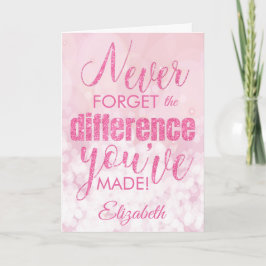 Vergeet nooit Roze Dank je wel Kaart