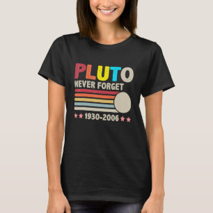 Vergeet Pluto 1930 2006 Retro Space Science nooit T-shirt