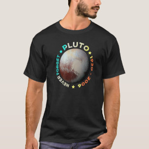 Vergeet Pluto Funny Retro Planet Space Scien nooit T-shirt